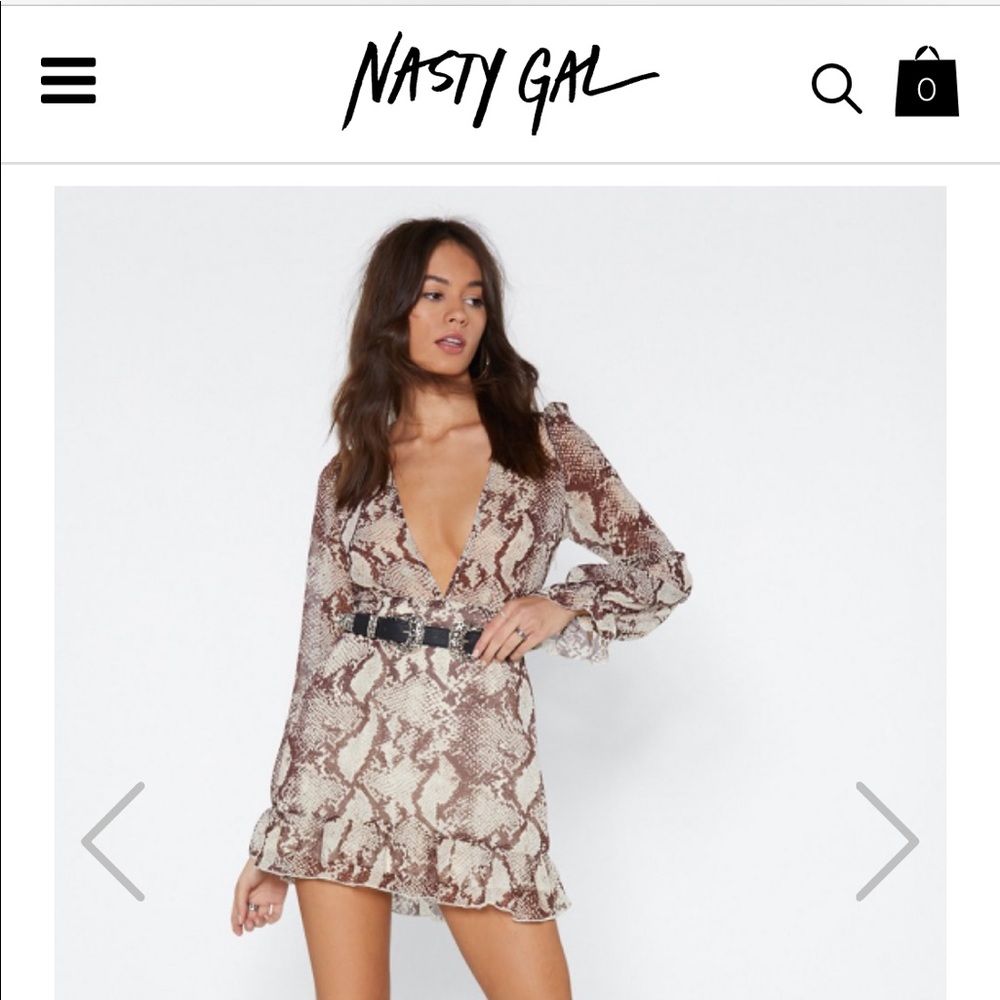 NASTY GAL SNAKE PRINT DRESS NWT